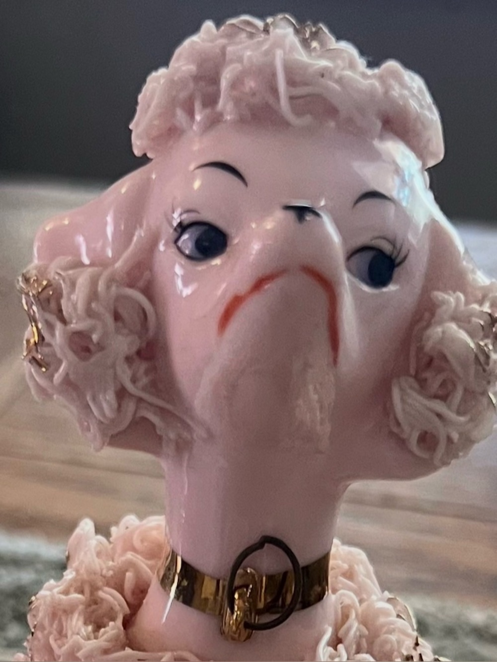 Vintage Ceramic Inarco 50’s Spaghetti Poodle Family Hand Painted Gold Trim